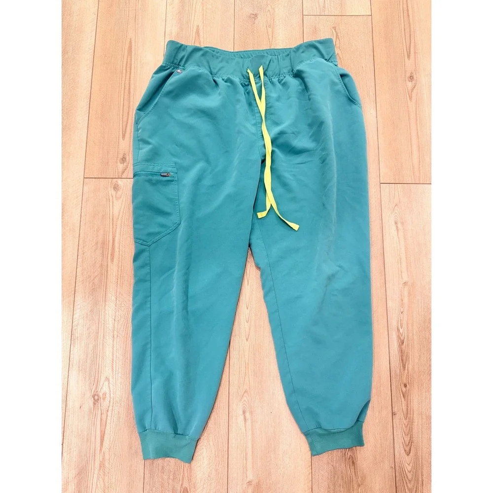FIGS Zamora Jogger‎ Scrub Pants Teal Blue Neon Drawstring 3XL 1SW200002 Mens